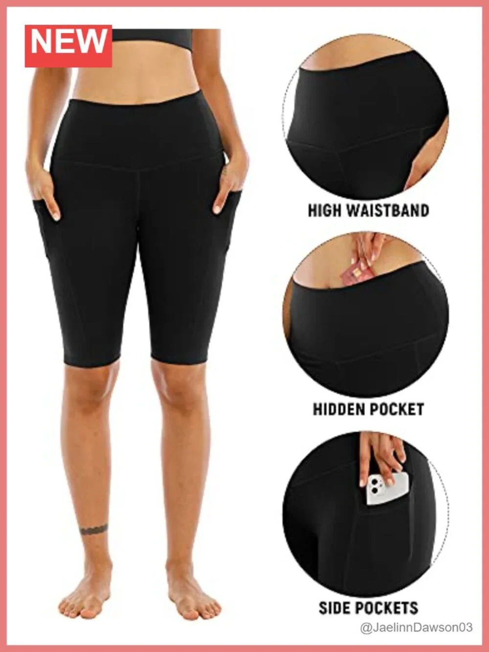 High Waisted Biker Yoga Shorts with Pockets 4 Pack for Women Tummy Control